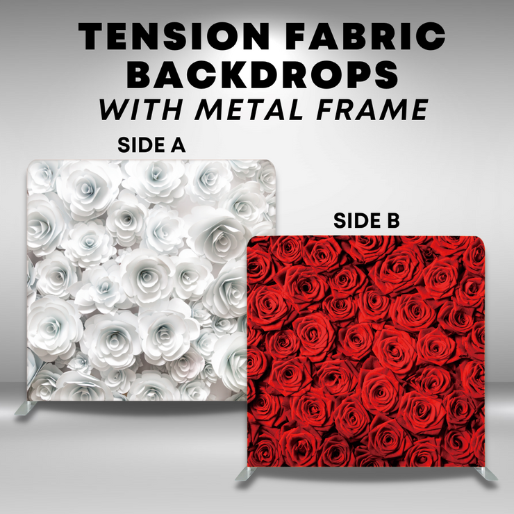 ROSES SET DOUBLE SIDED TENSION FABRIC PHOTO BOOTH BACKDROP