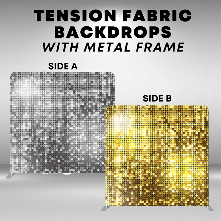 **PRE-ORDER** SHIMMERS SET DOUBLE SIDED TENSION FABRIC PHOTO BOOTH BACKDROP